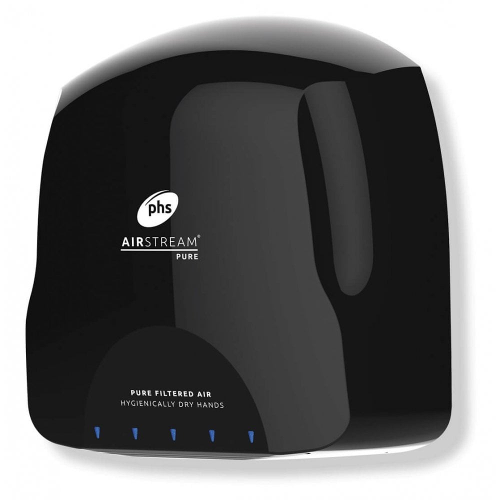 Fastest Drying & 2 HEPA Filters: Airstream PURE SR1100H Hand Dryer - Black