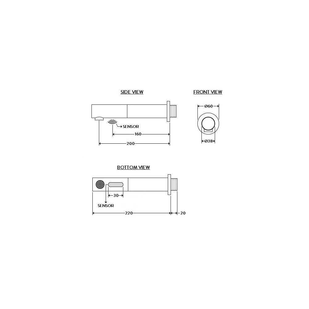 AQUAZONE AQUAECO Round Concealed Sensor Tap