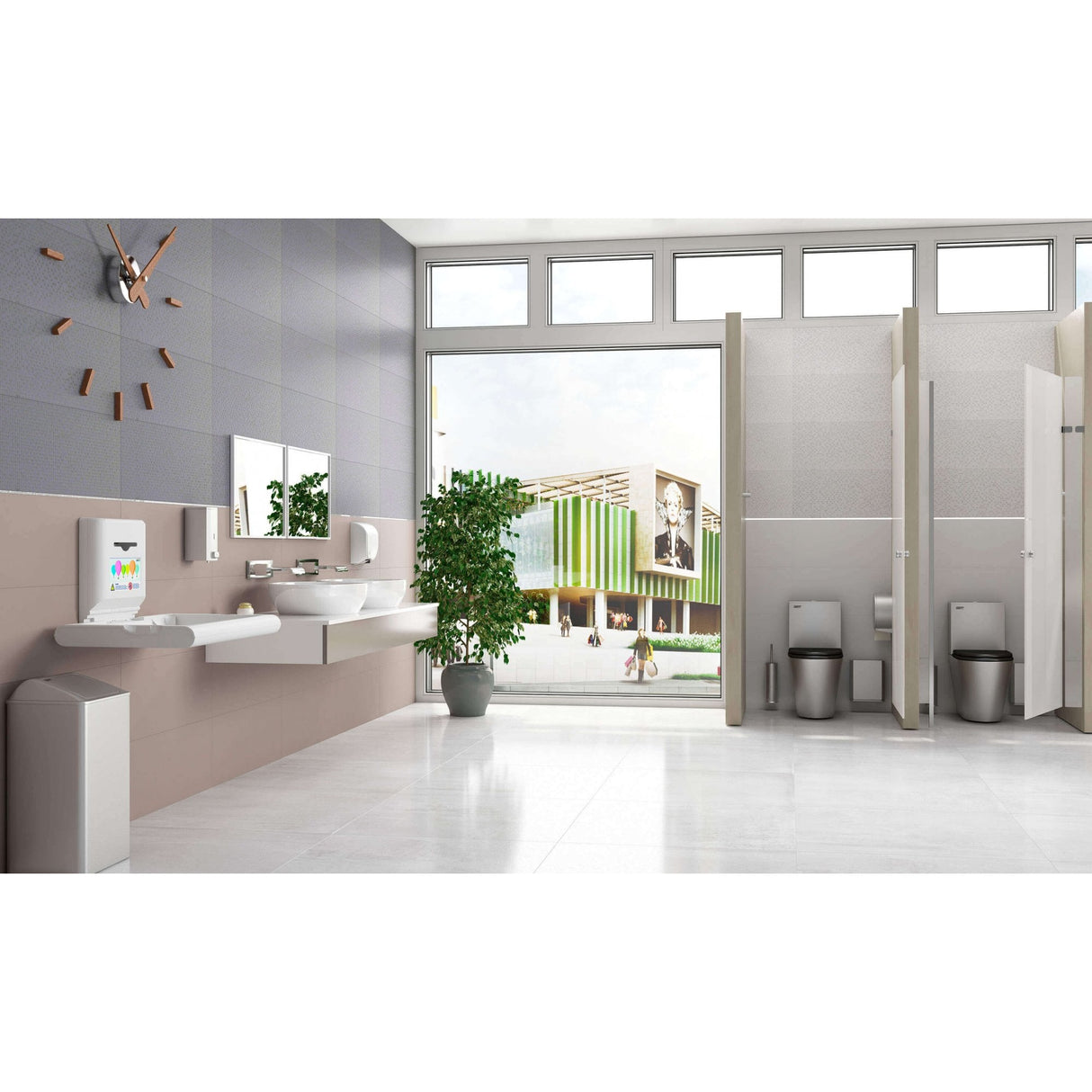 BabyMedi® Horizontal Baby Changing Station - Polypropylene / Stainless Steel with Ioniser