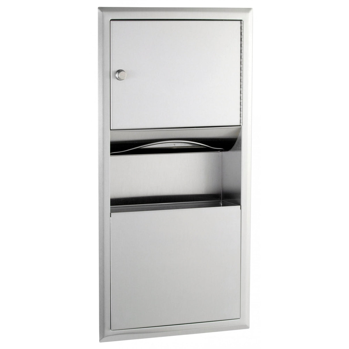 B-369 Recessed Hand Towel Dispenser and 7.6L Bin Combination Unit