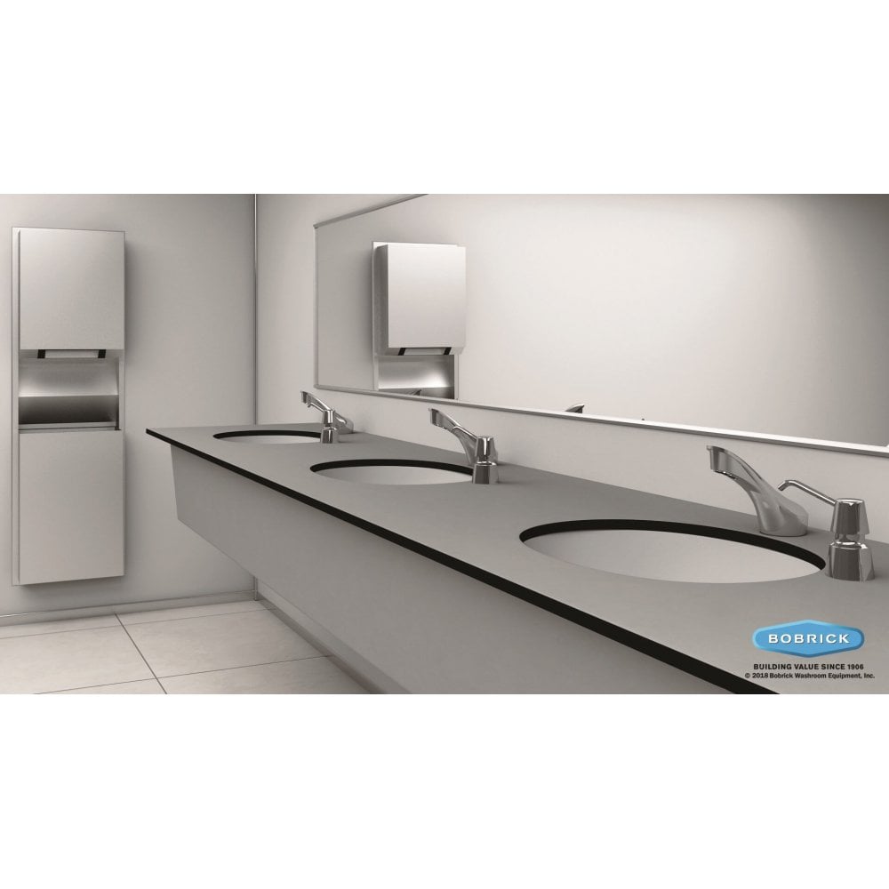 B-3944 Recessed Paper Towel Dispenser and 45.5L Bin Combination Unit