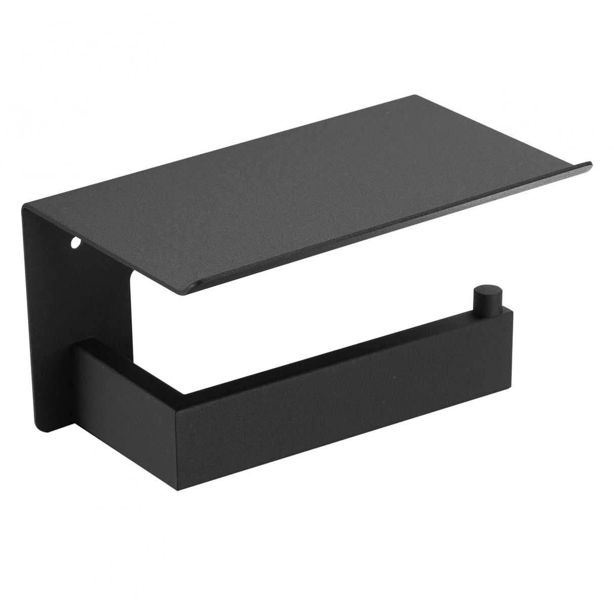 Toilet Paper Roll Holder with Shelf Black