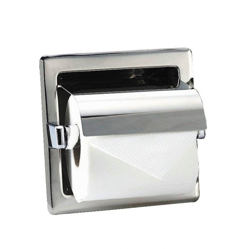 Recessed Stainless Steel Toilet Roll Holder with Cover