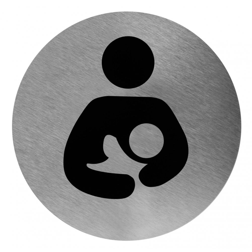 Targa autoadesiva per porta della toilette per allattamento al seno in acciaio inossidabile