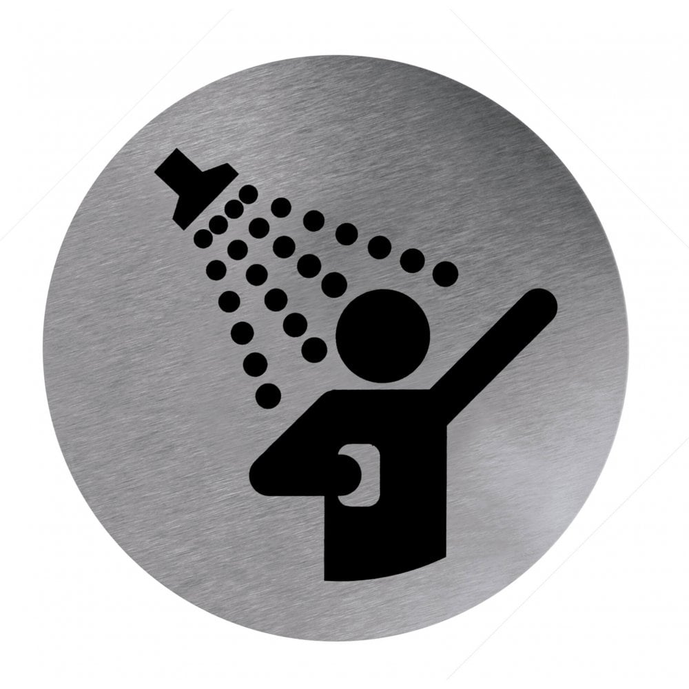 Targa autoadesiva per porta della doccia in acciaio inossidabile