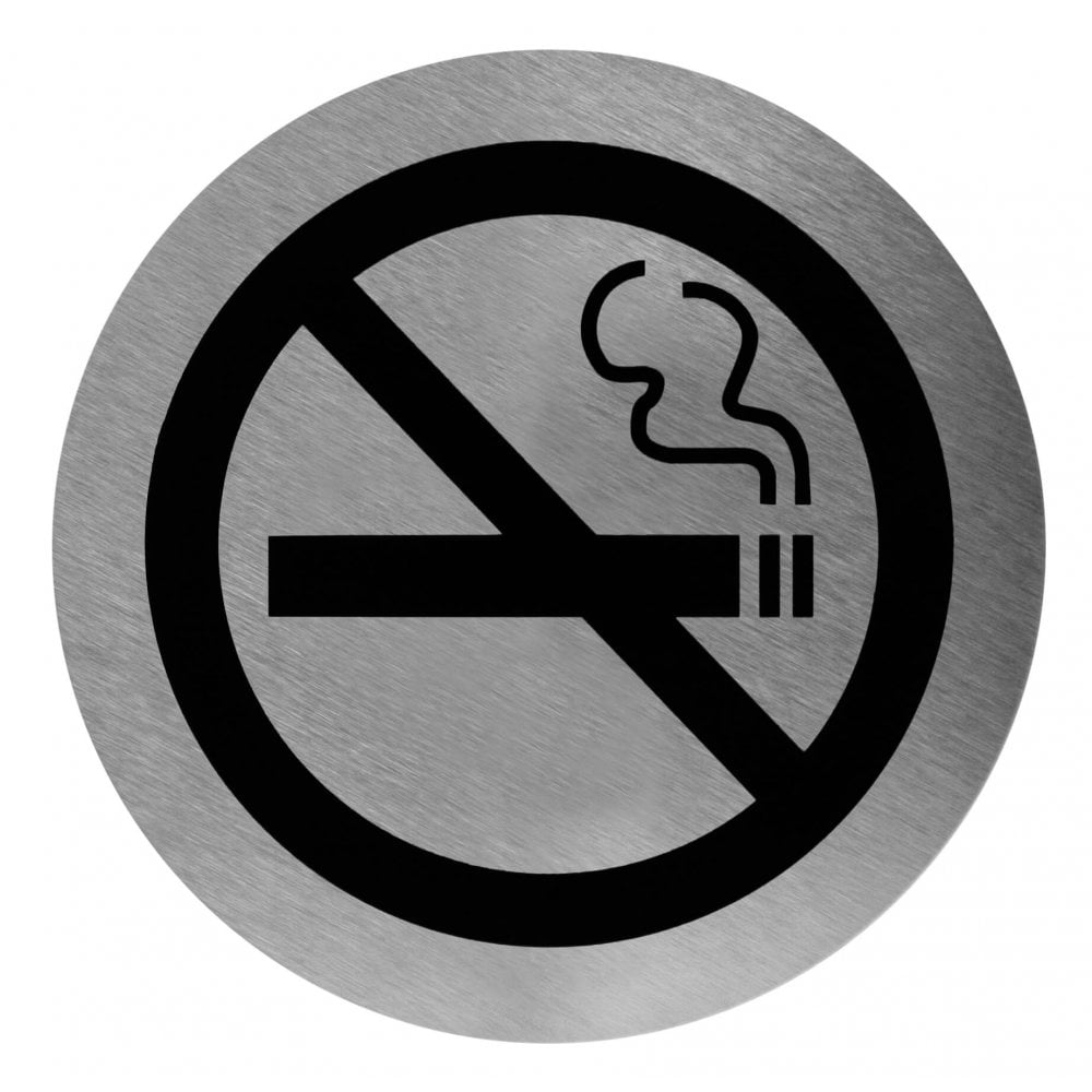 Stainless Steel Self-Adhesive No Smoking Door Sign