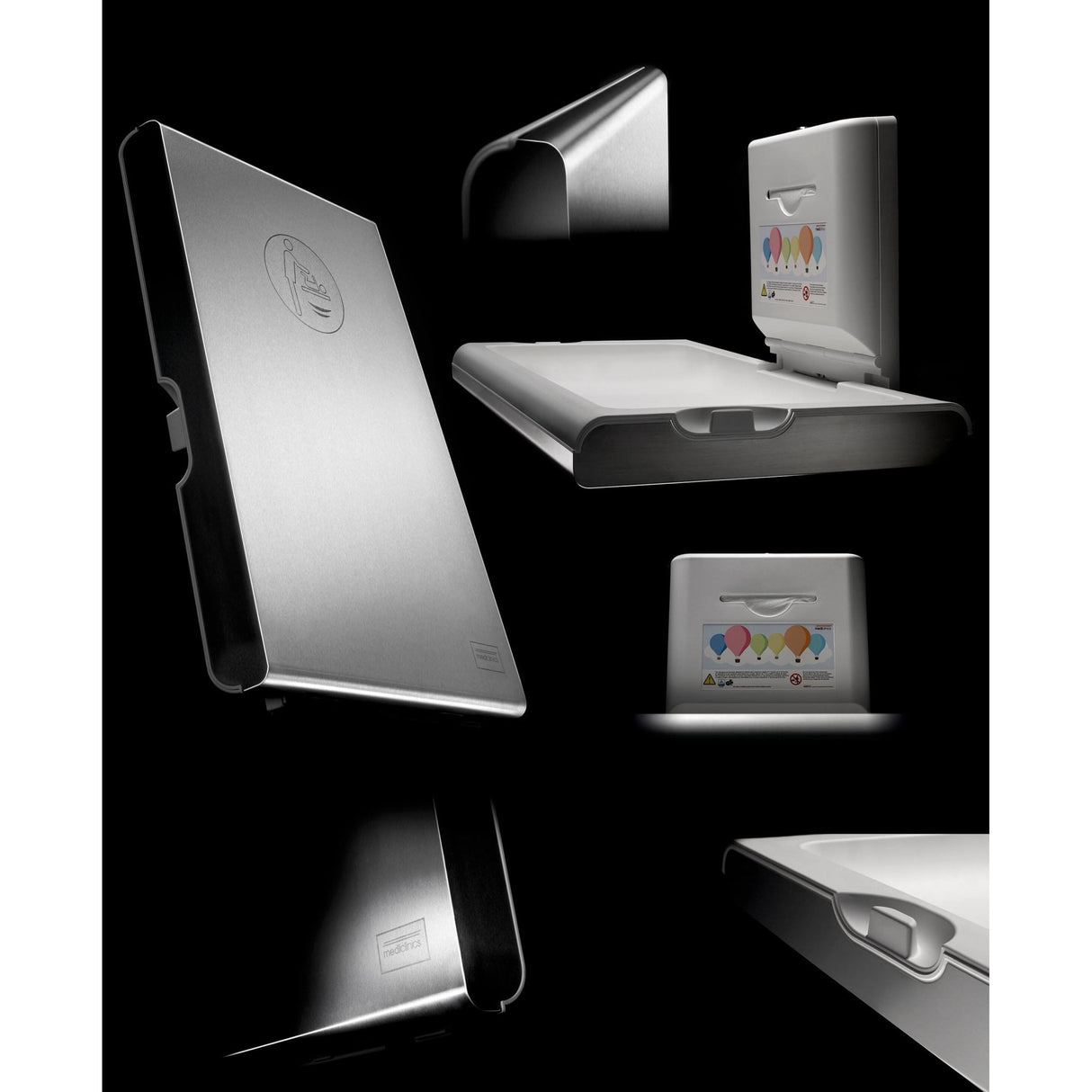 BabyMedi® Horizontal Baby Changing Station - Polypropylene / Stainless Steel with Ioniser