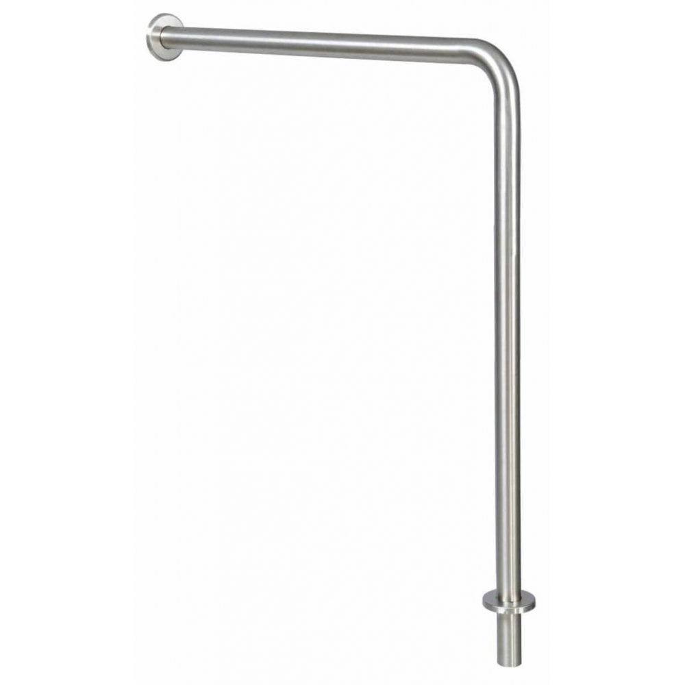 819388 38mm Diameter L-Shaped Wall to Floor AISI 304 Stainless Steel Grab Bar with Socket End