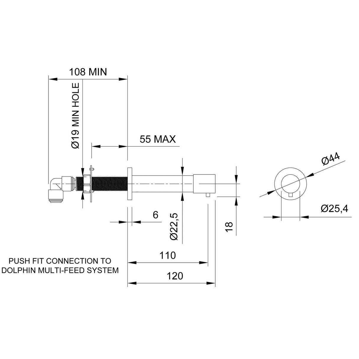 BC1032-316 Dolphin 316 Stainless Steel Wall Mounted Soap Dispenser