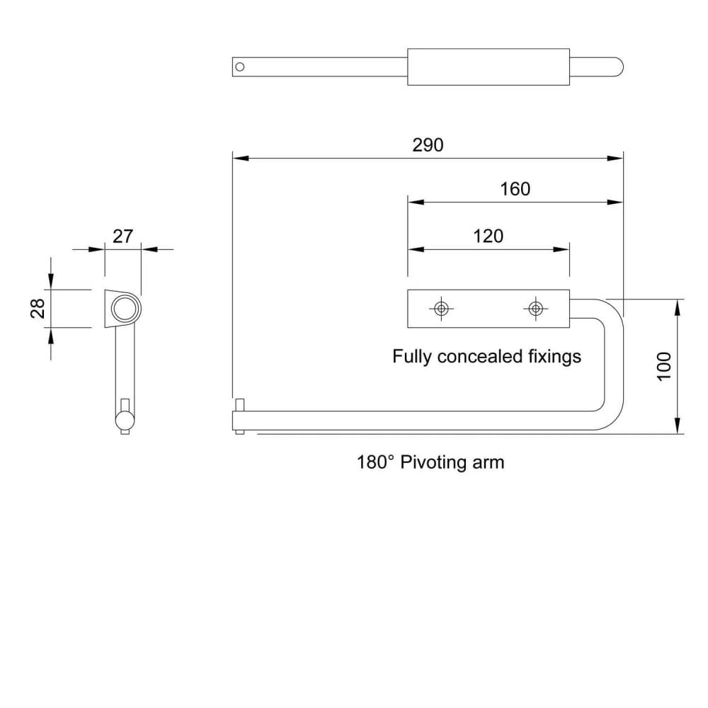 11.1859 Porte-rouleau de papier toilette mural double en acier inoxydable Dolphin