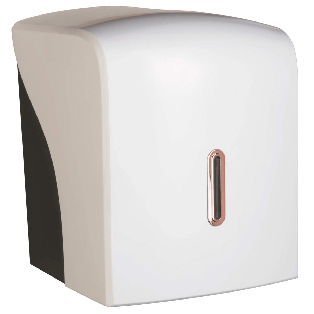 Dispenser di asciugamani di carta bianca satinata con alimentazione centrale in plastica ABS Vivo Halo