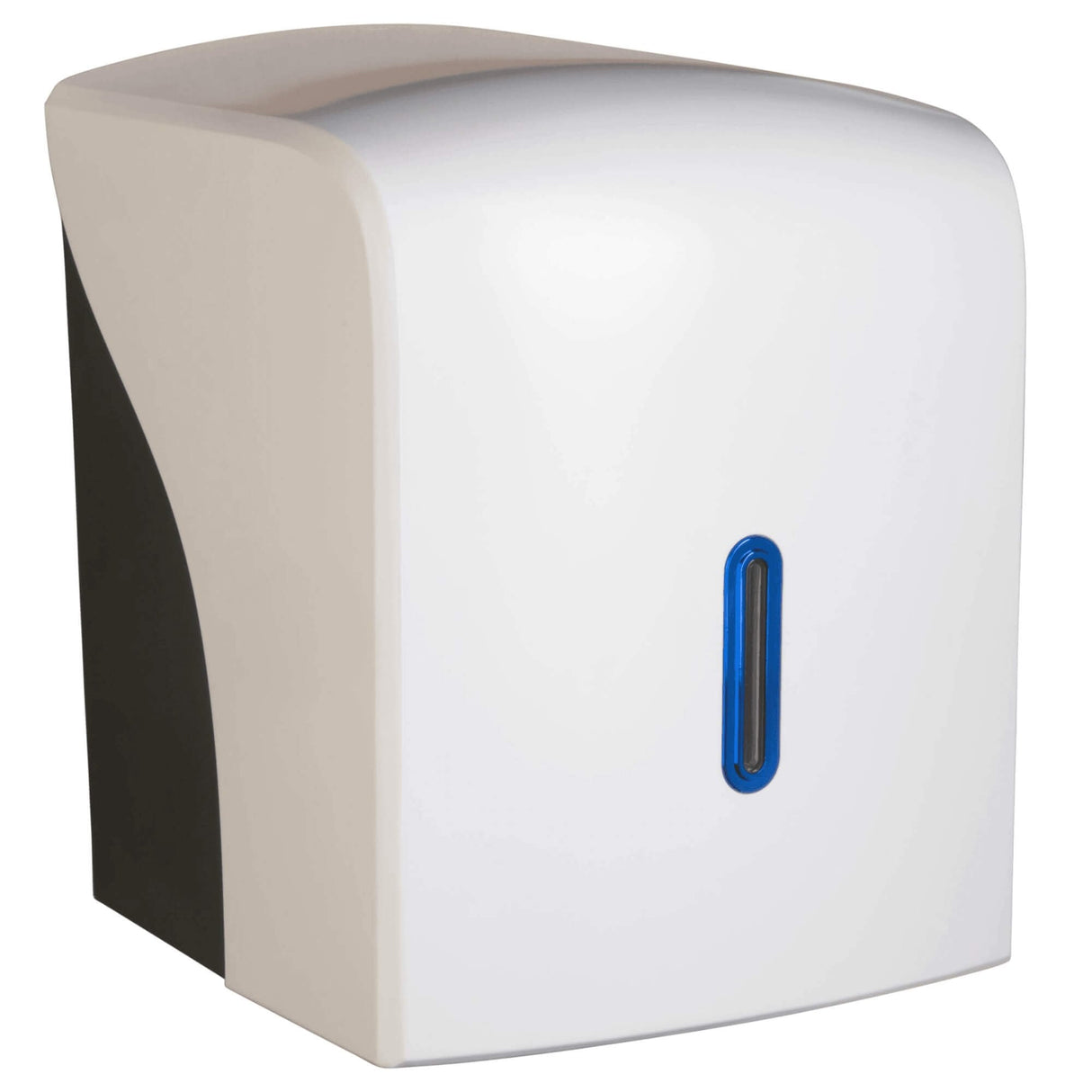 Dispenser di asciugamani di carta bianca satinata con alimentazione centrale in plastica ABS Vivo Halo
