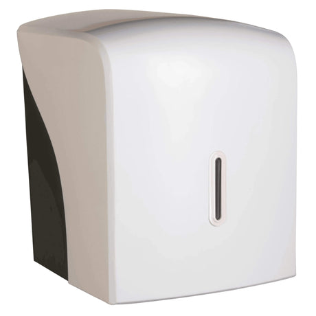 Vivo Halo Series ABS Plastic Centre Feed Satin White Paper Towel Dispenser