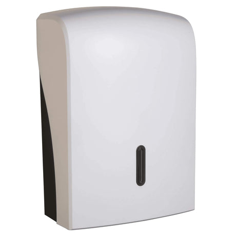 Vivo Halo Series ABS Plastic Satin White Paper Towel Dispenser