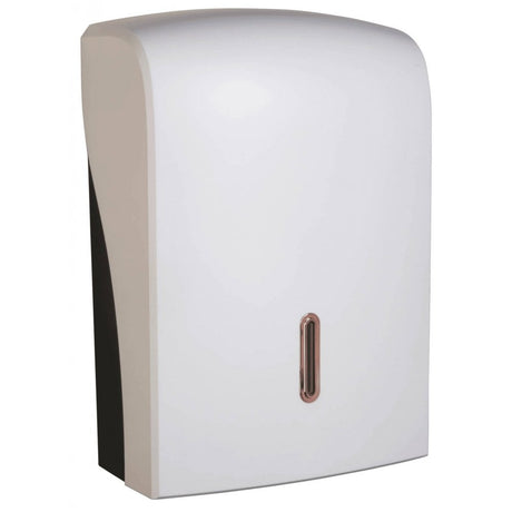 Vivo Halo Series ABS Plastic Satin White Paper Towel Dispenser