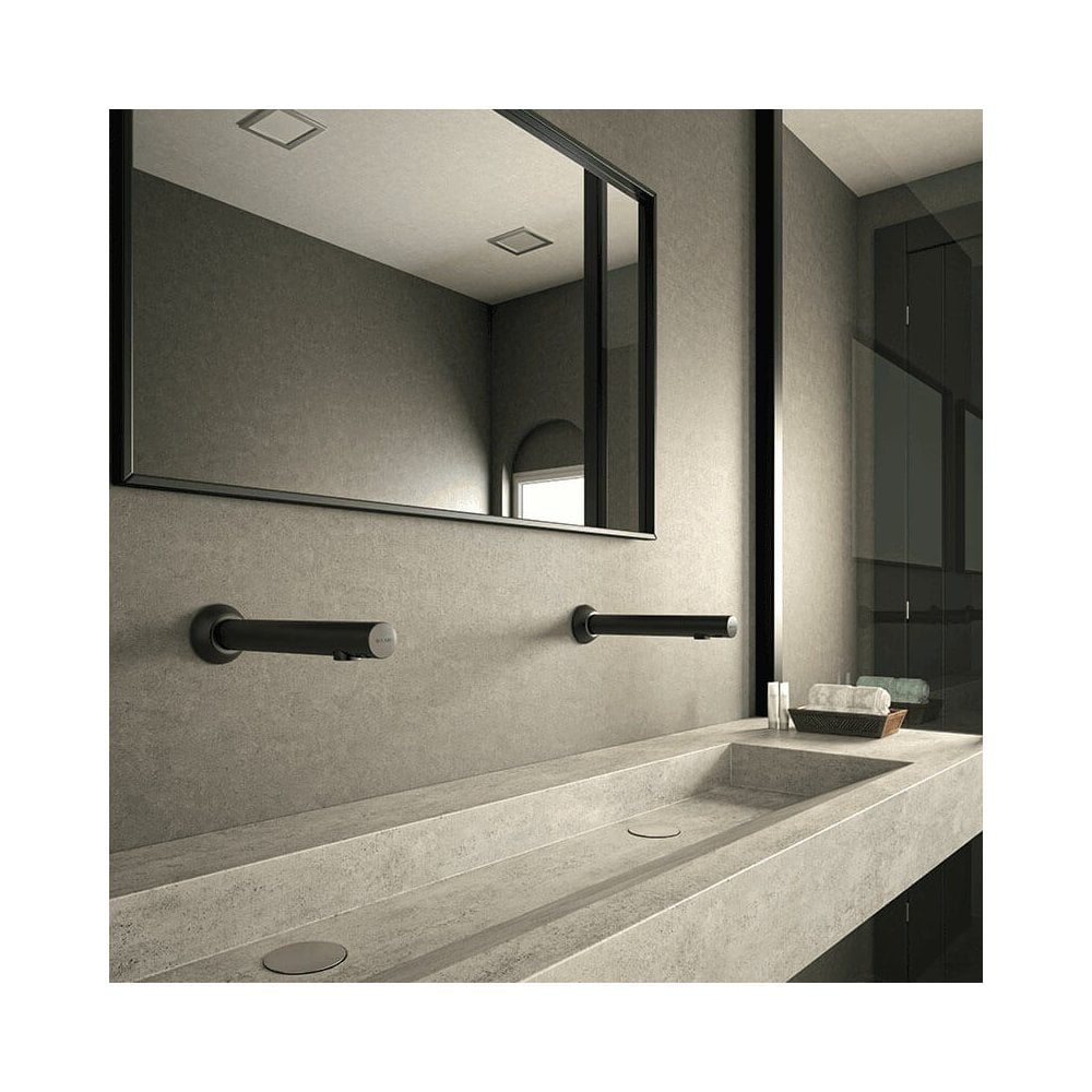 379ENCB DELABIE Black Wall Mounted BINOPTIC Electronic Tap