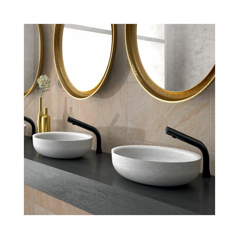 388035 / 488035 DELABIE Black BINOPTIC Electronic Tap for Semi-Recessed Basins (170mm High)