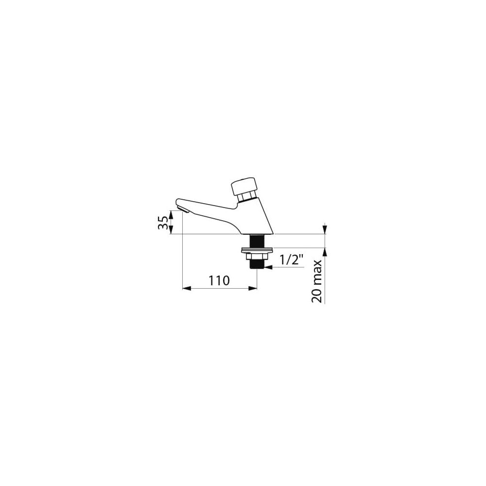 745100 DELABIE TEMPOSTOP 7 Second Time Flow Tap