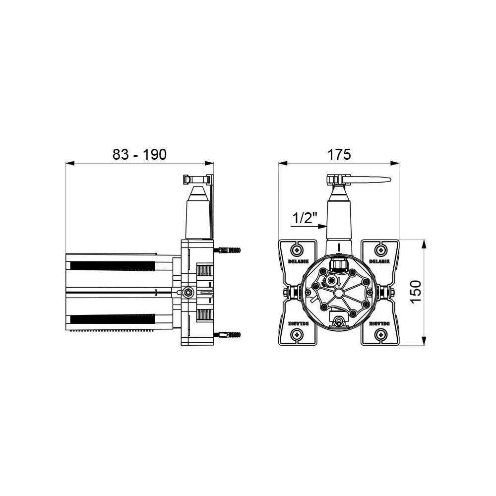 370PBOX DELABIE Recessed Waterproof Housing for BINOPTIC 2