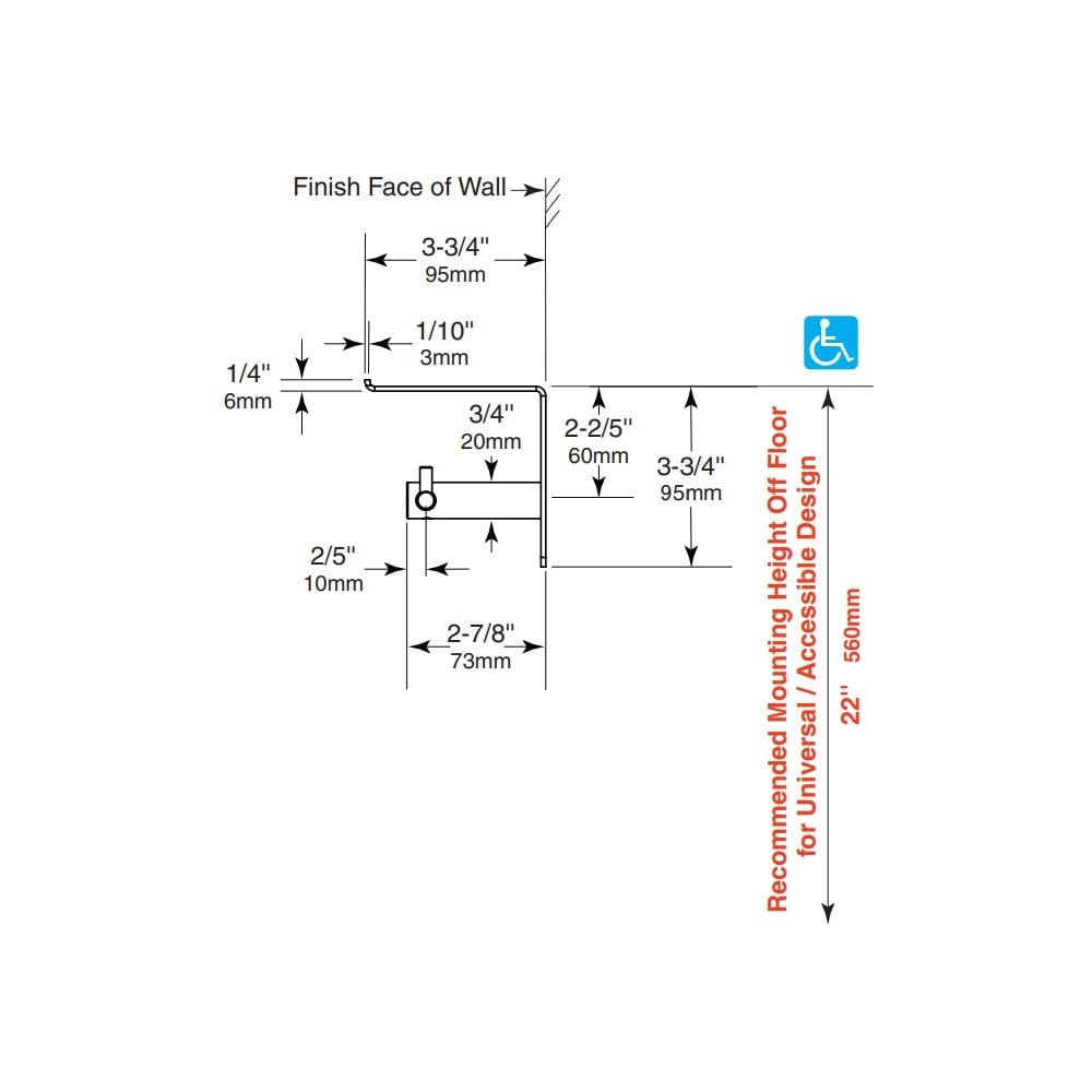 B-540 Bobrick Surface-Mounted Toilet Roll Dispenser and Utility Shelf