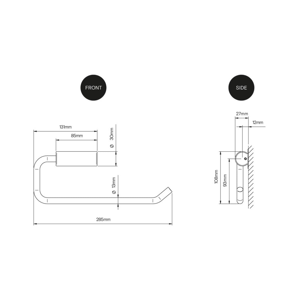 The Splash Lab Stainless Steel Double Toilet Roll Holder with a Concealed Fixing