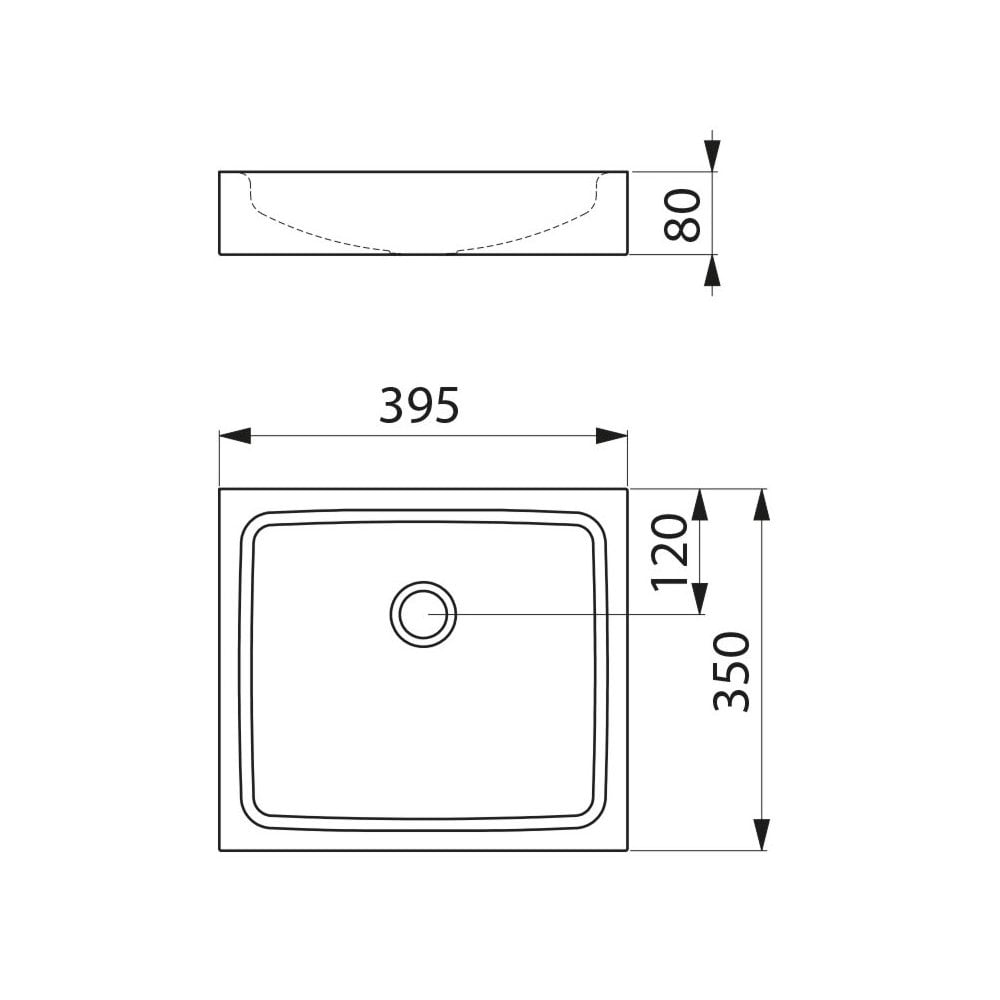 UNITO 395x350 Stainless Steel Counter Top Basin 120810 / 120810BK