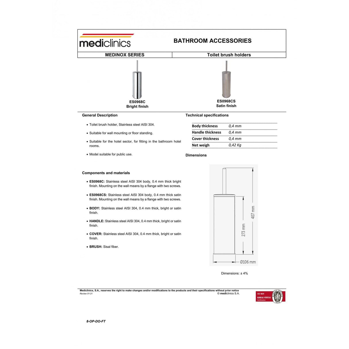 Stainless Steel Toilet Brush Holder