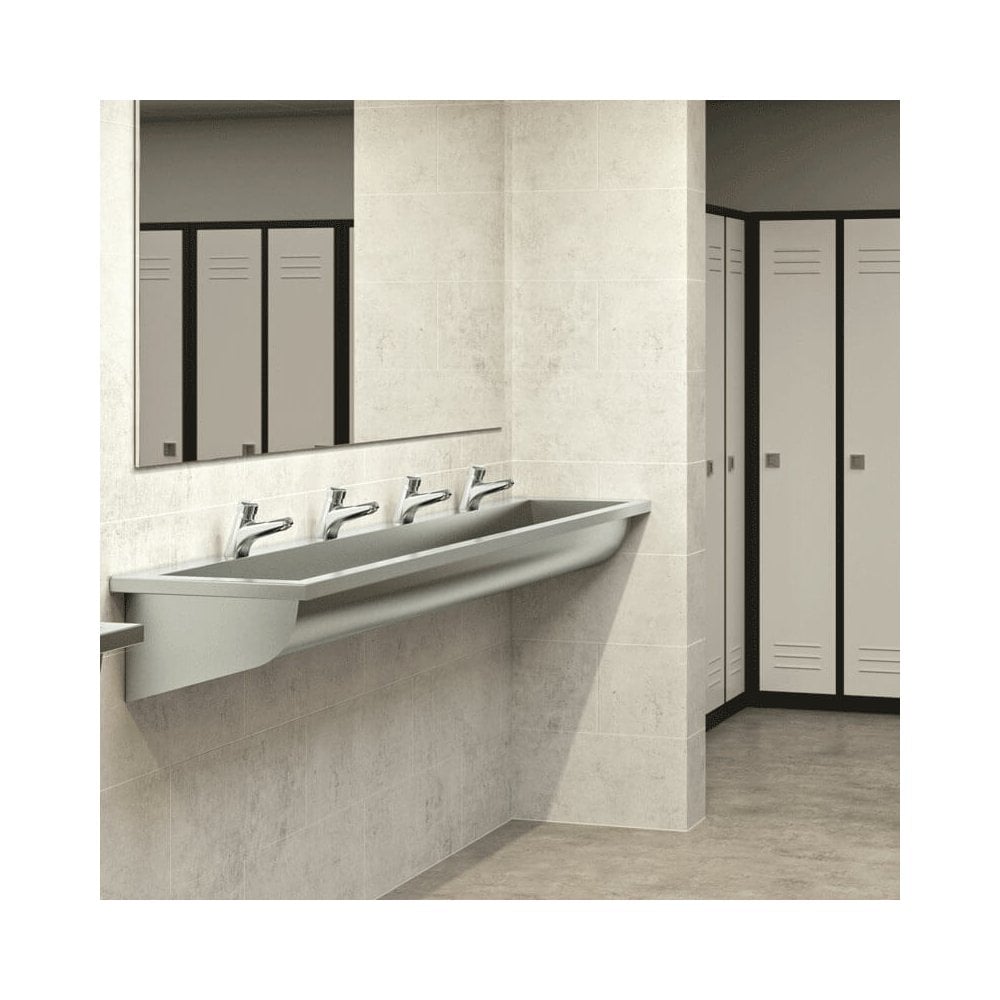 CANAL Lavabo Mural Inox L.1800 avec 3 Trous Robinetterie Ø22mm 121280