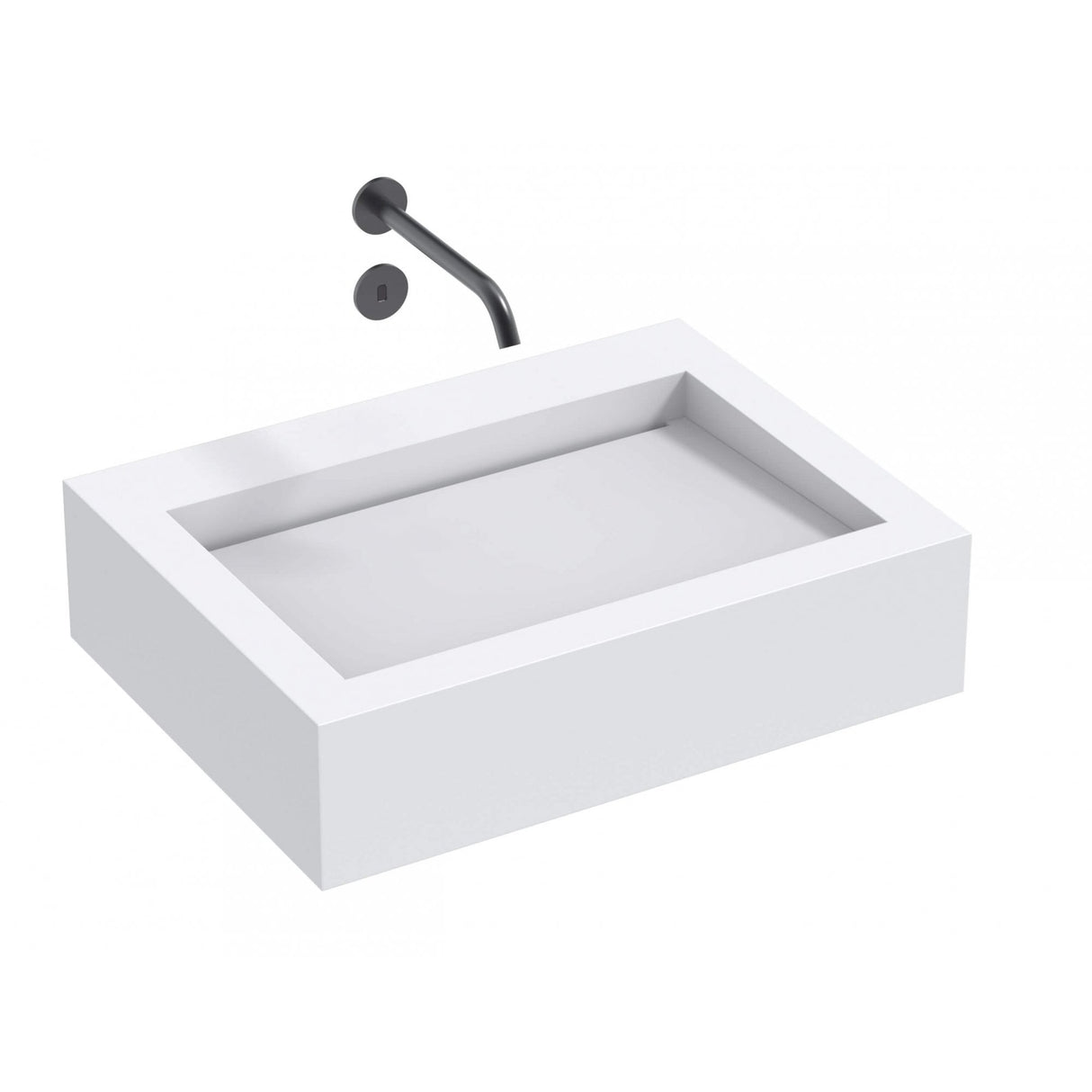 The Monolith S, M or L Series Wall Mounted Wash Basin L.600mm (300, 450 or 600mm Depth)