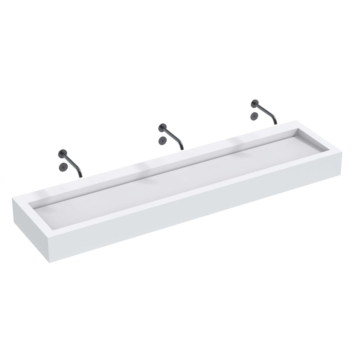The Monolith S, M or L Series Wall Mounted Wash Basin L.1800mm (300, 450 or 600mm Depth)