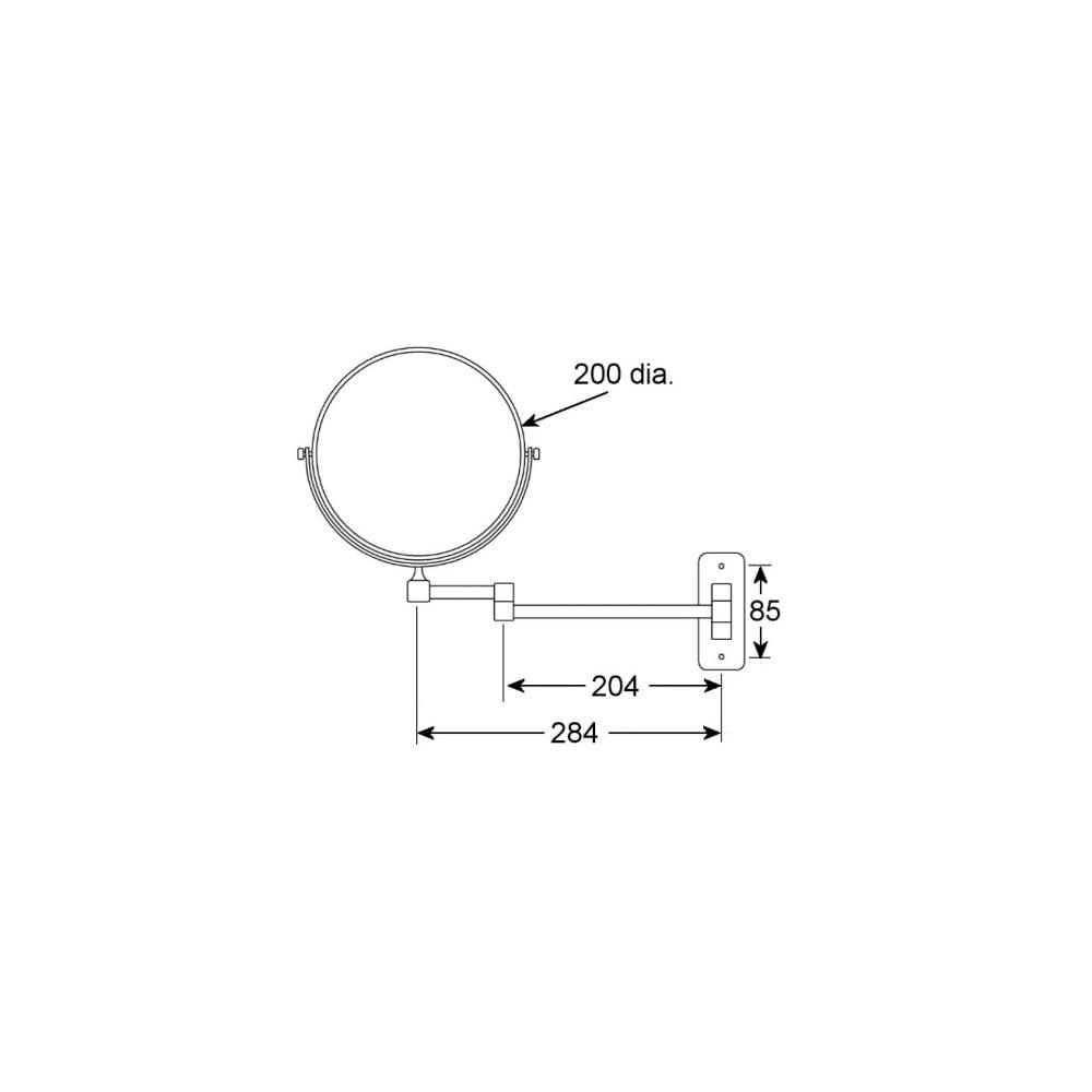 Wall Mounted Double Sided Double Arm Mirror Ø200mm
