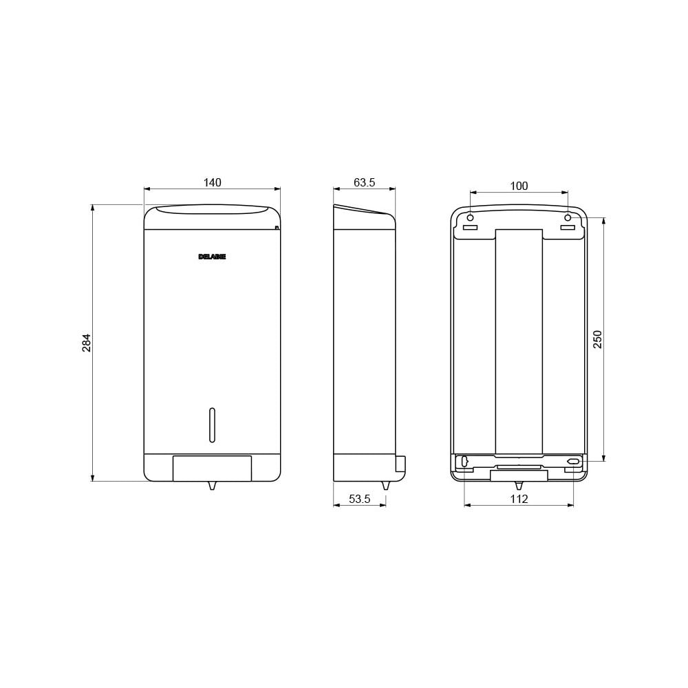 510579 DELABIE 1000ml Wall Mounted Soap Dispenser for Showers
