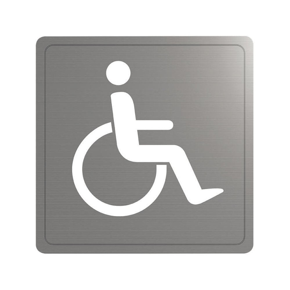 Targa per porta WC accessibile autoadesiva in acciaio inossidabile 510153S