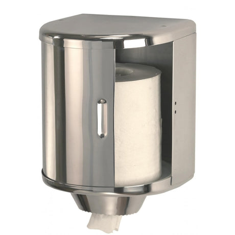 Mediclinics Wall Mounted Stainless Steel Centre Feed Roll Dispenser