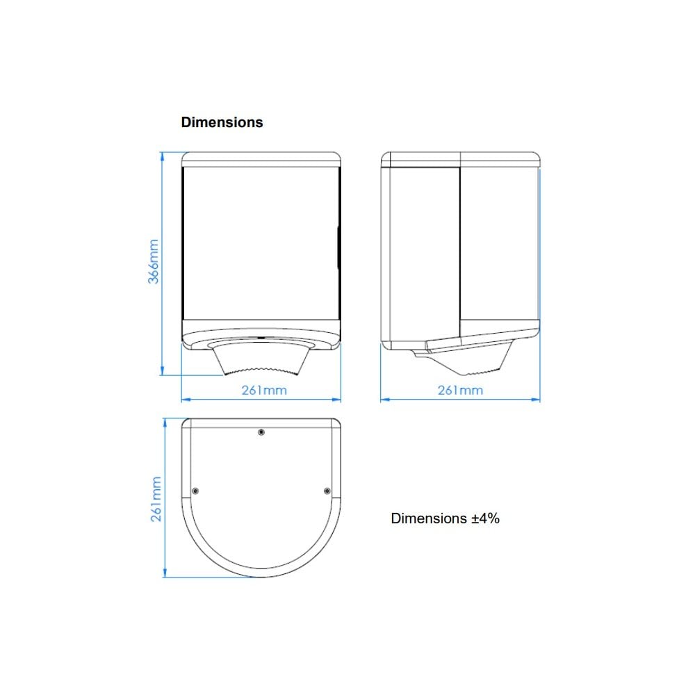 Mediclinics Wall Mounted Stainless Steel Centre Feed Roll Dispenser