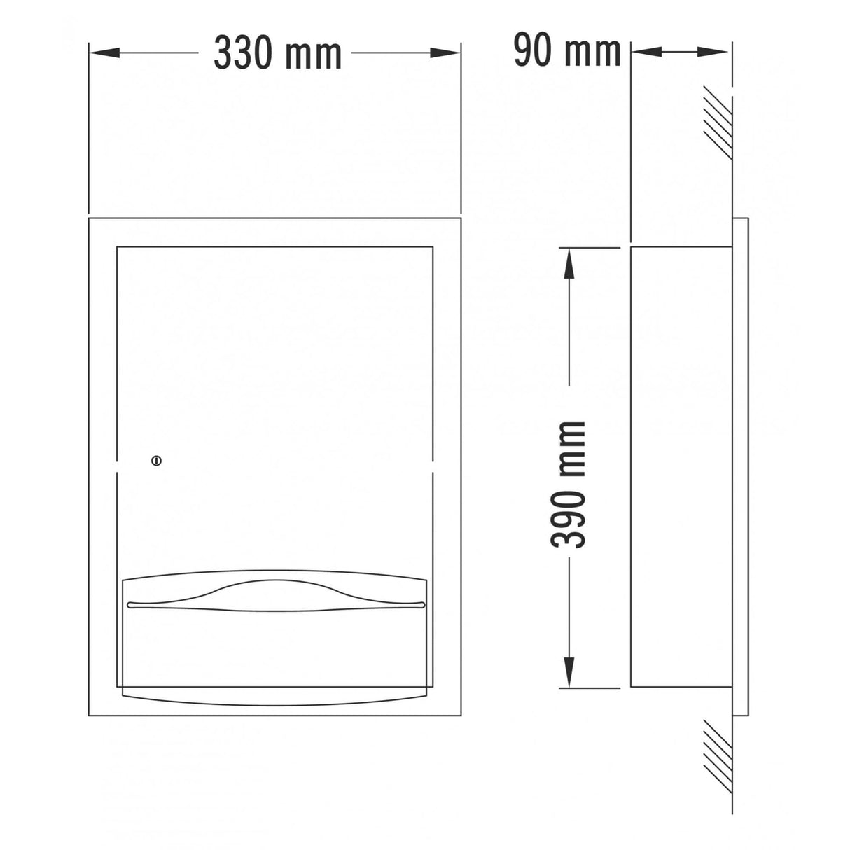 Mediclinics Recessed C/Z Fold Paper Towel Dispenser