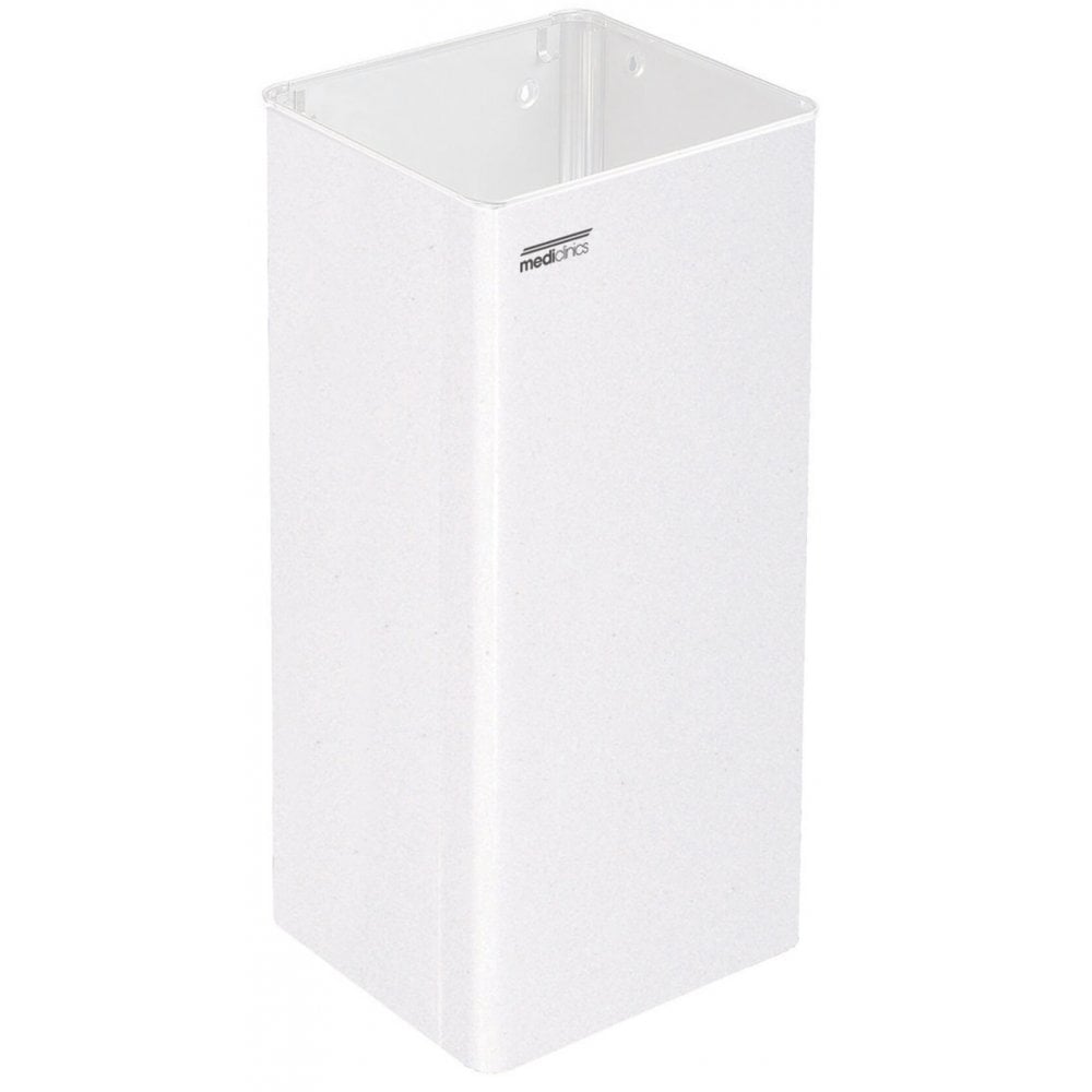 Pattumiera con coperchio aperto da 80 litri montata a parete di Mediclinics