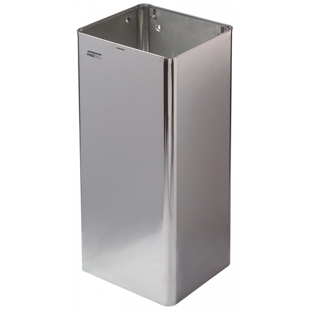 Pattumiera con coperchio aperto da 80 litri montata a parete di Mediclinics