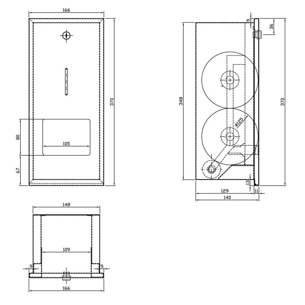 DP2302 Dolphin Prestige Recessed Toilet Paper Dispenser