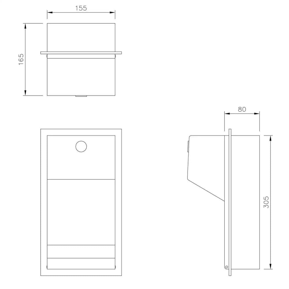 BC800R Dolphin Recessed Double Toilet Roll Holder