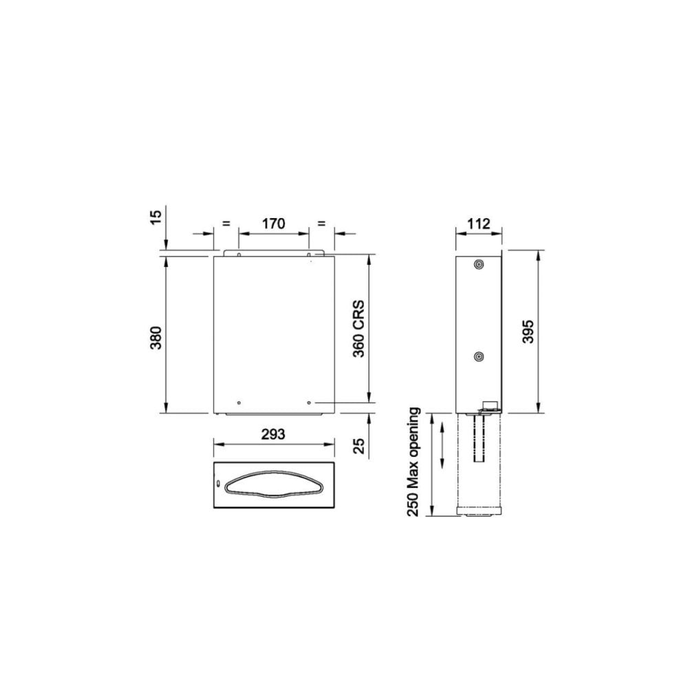 09.3106 Dolphin Behind the Mirror Paper Towel Dispenser - Flat Based