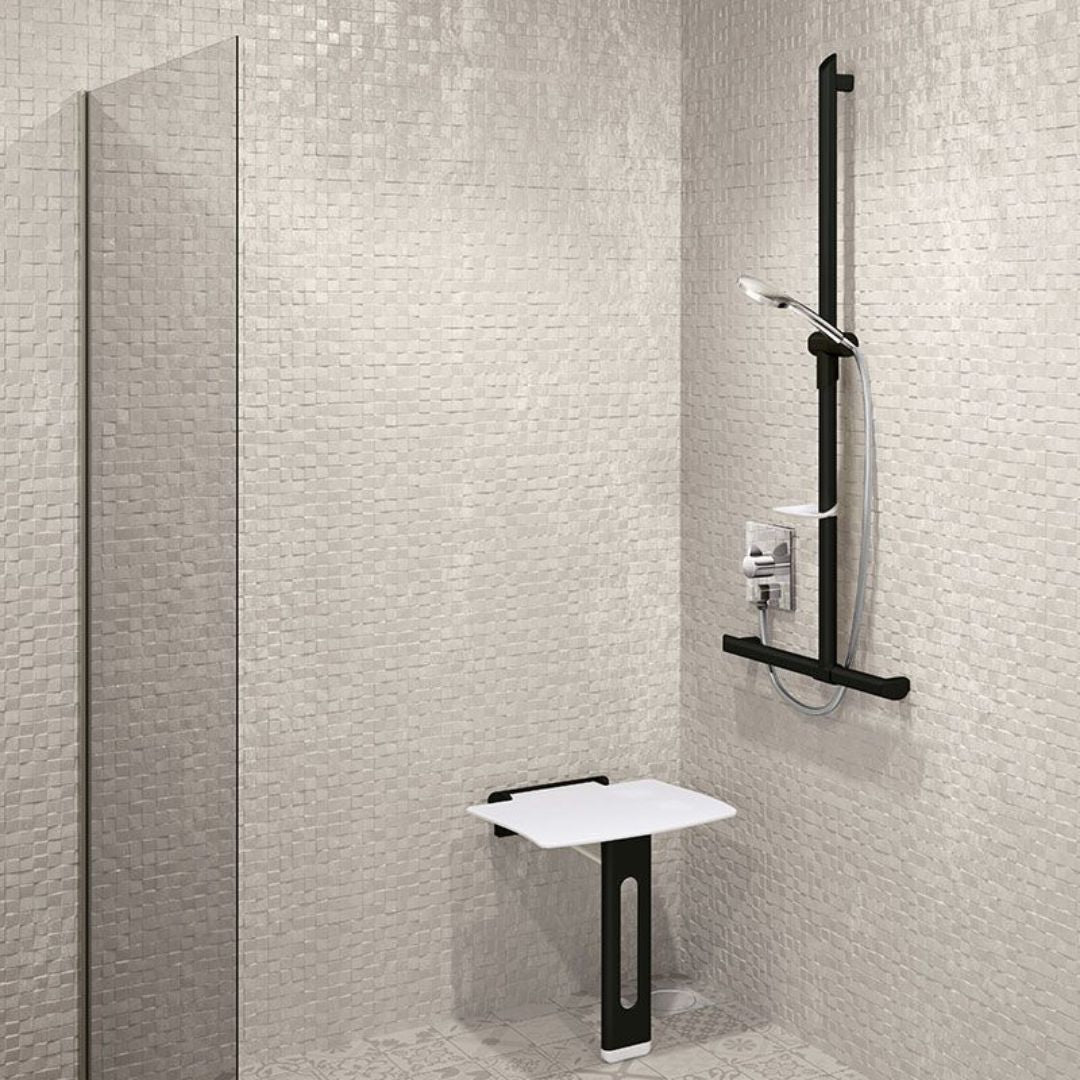 511930 Be-Line® Removable Lift-Up Aluminium Shower Seat with Leg