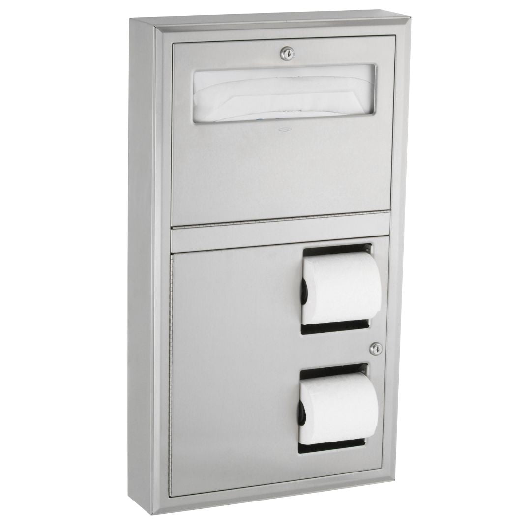 B-3479 Surface-Mounted Toilet Paper and Seat-Cover Dispenser