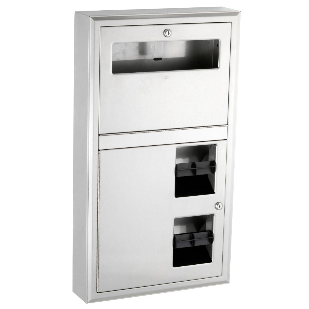 B-3479 Surface-Mounted Toilet Paper and Seat-Cover Dispenser