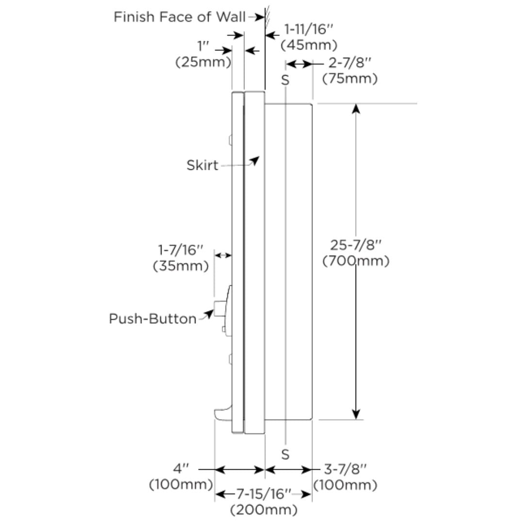 B-370634C Semi-Recessed Tampon and Pad Dispenser - Free Operation