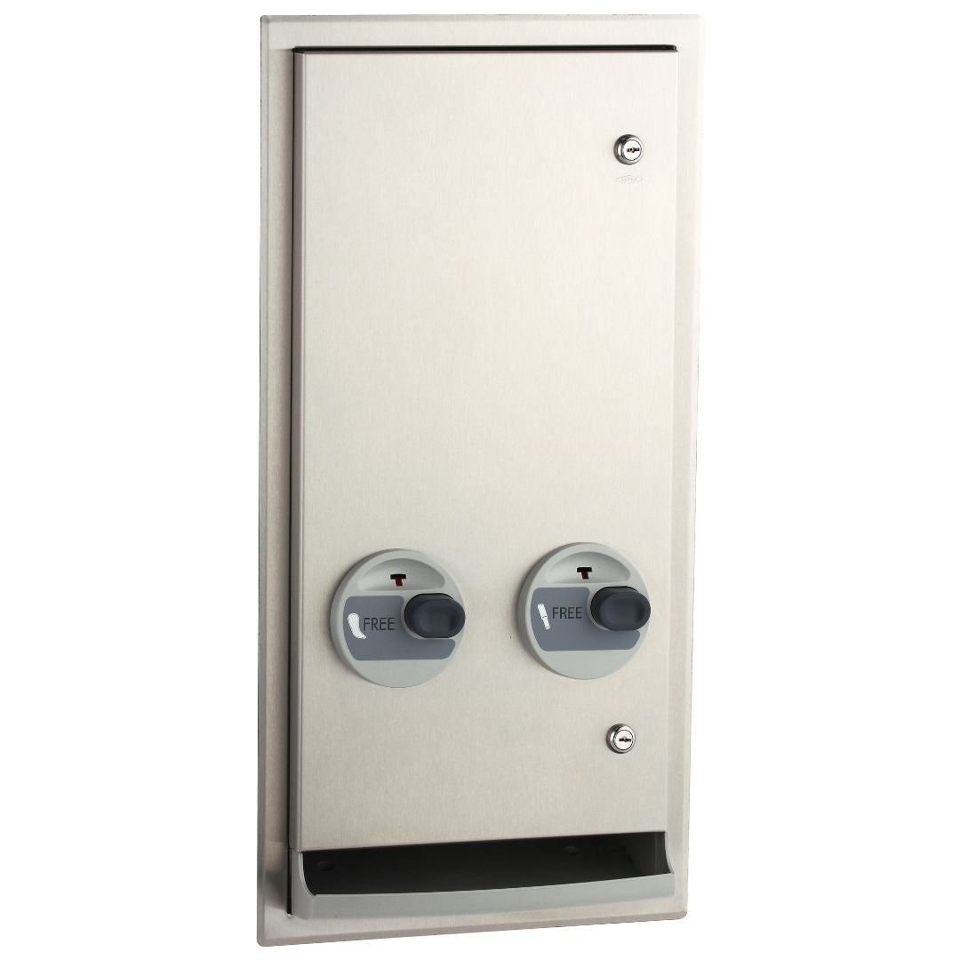 B-3706C Recessed or Semi Recessed Tampon and Pad Dispenser - Free Operation