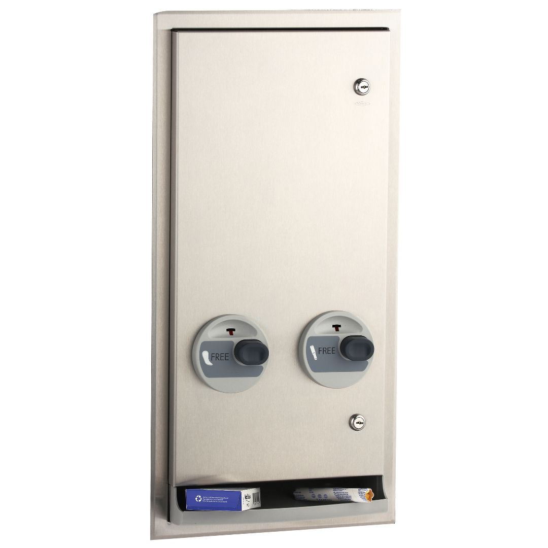 B-3706C Recessed or Semi Recessed Tampon and Pad Dispenser - Free Operation