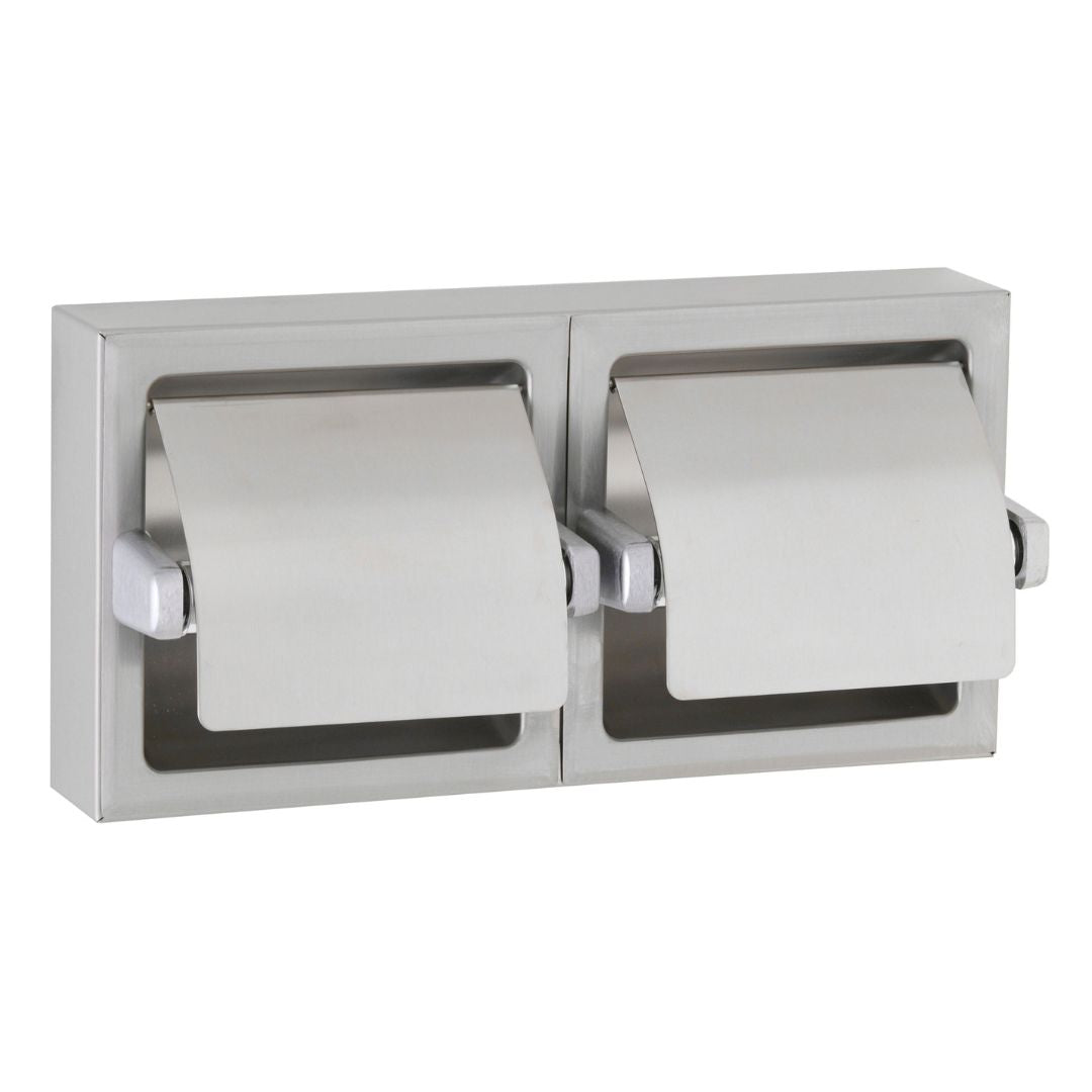 B-6999 / B-69997 Surface Mounted Double Toilet Roll Holder with Lids