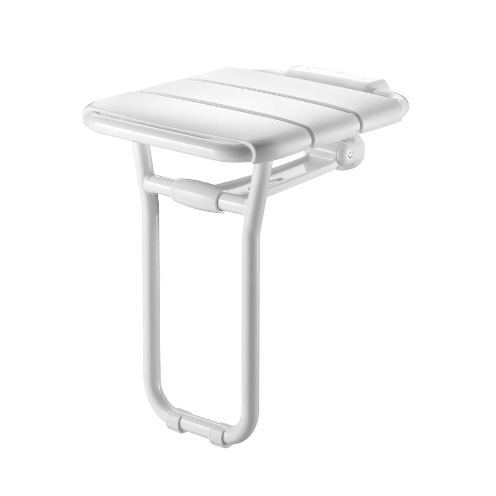 510400 Siège de douche mural relevable avec pied en ALU