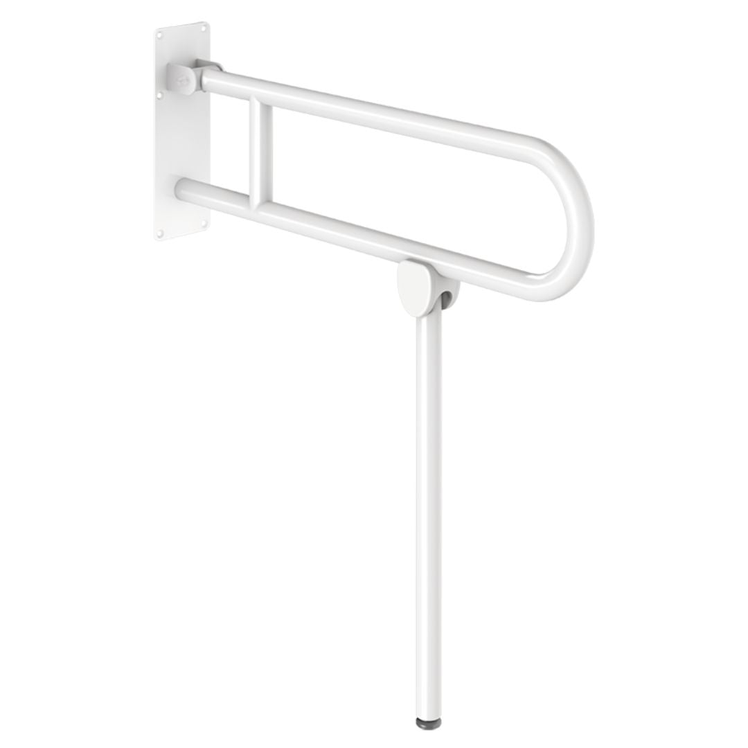 511517W White 760mm Ø32mm Drop-Down Rail With Leg